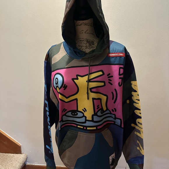 Members Only Pink and Yellow Graphic Hoodie - Picture 1 of 6